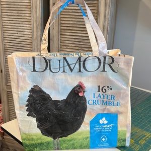 Recycled chicken feed bag